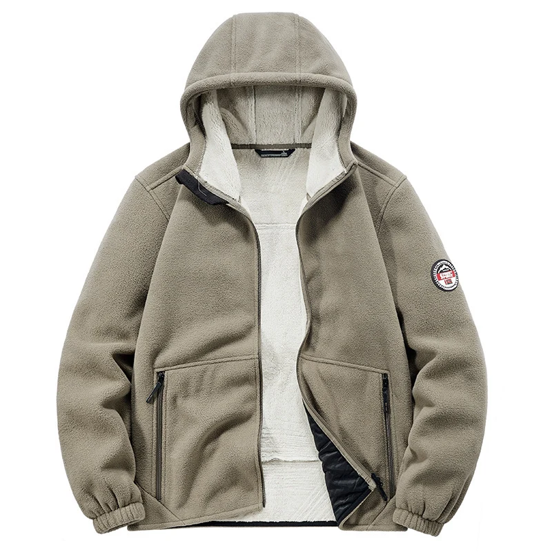 Herren Thermo-Fleece-Hoodie mit isolierendem Sherpa-Besatz und verdeckten Reißverschlusstaschen Nord Taschen