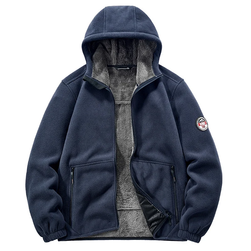 Herren Thermo-Fleece-Hoodie mit isolierendem Sherpa-Besatz und verdeckten Reißverschlusstaschen Nord Taschen