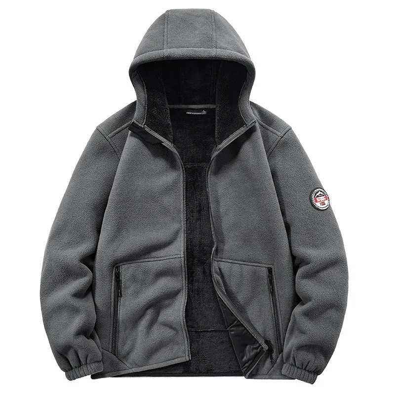 Herren Thermo-Fleece-Hoodie mit isolierendem Sherpa-Besatz und verdeckten Reißverschlusstaschen Nord Taschen