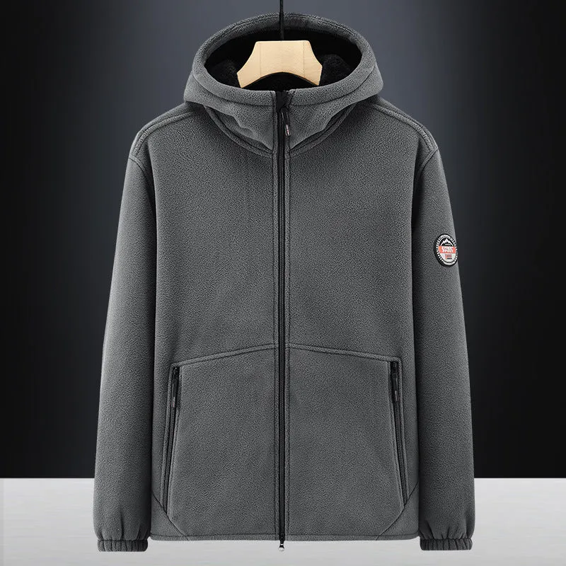 Herren Thermo-Fleece-Hoodie mit isolierendem Sherpa-Besatz und verdeckten Reißverschlusstaschen Nord Taschen