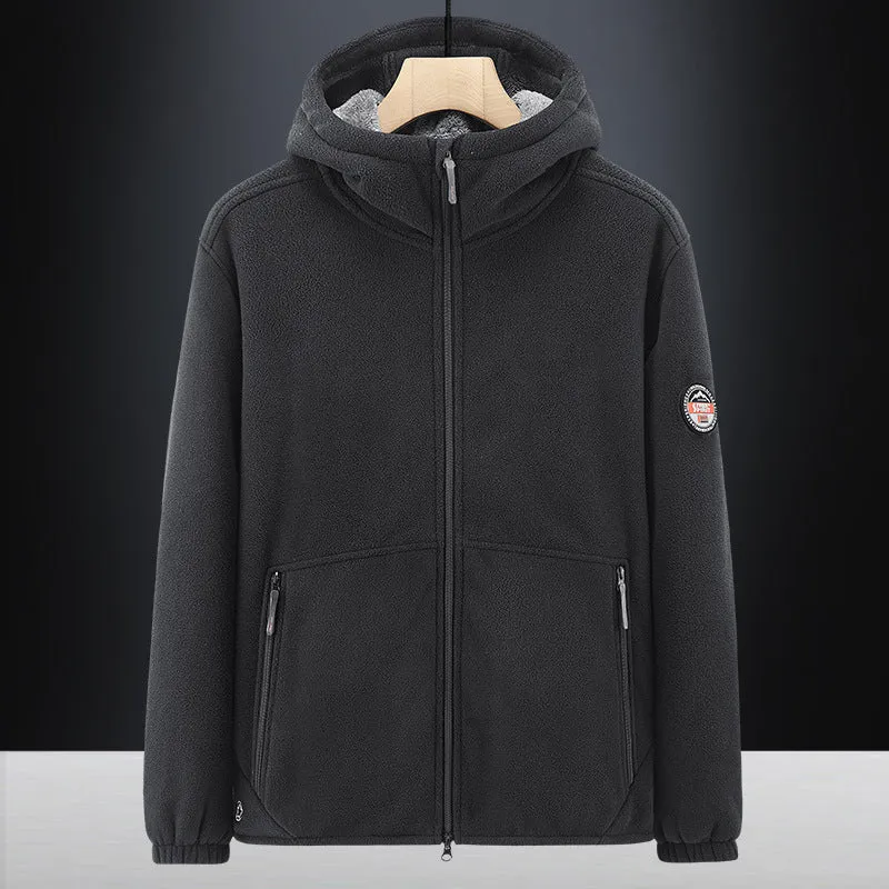 Herren Thermo-Fleece-Hoodie mit isolierendem Sherpa-Besatz und verdeckten Reißverschlusstaschen Nord Taschen