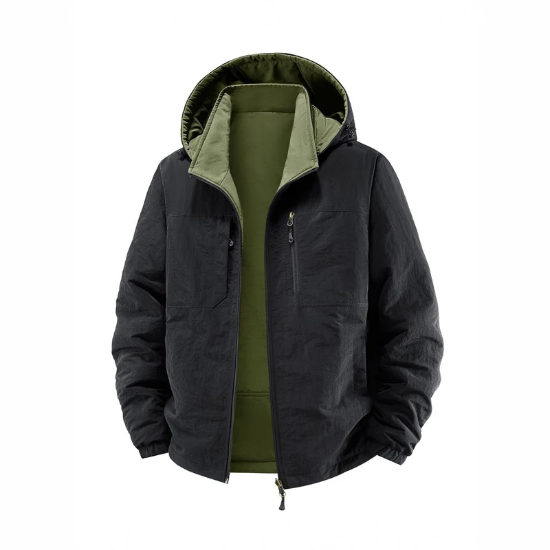 Herren Thermo-Fieldjacke mit Fleece-Innenfutter, Kapuze und Fronttaschen Nord Taschen