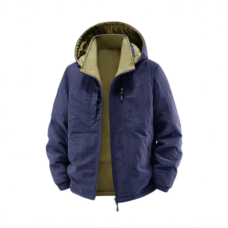 Herren Thermo-Fieldjacke mit Fleece-Innenfutter, Kapuze und Fronttaschen Nord Taschen