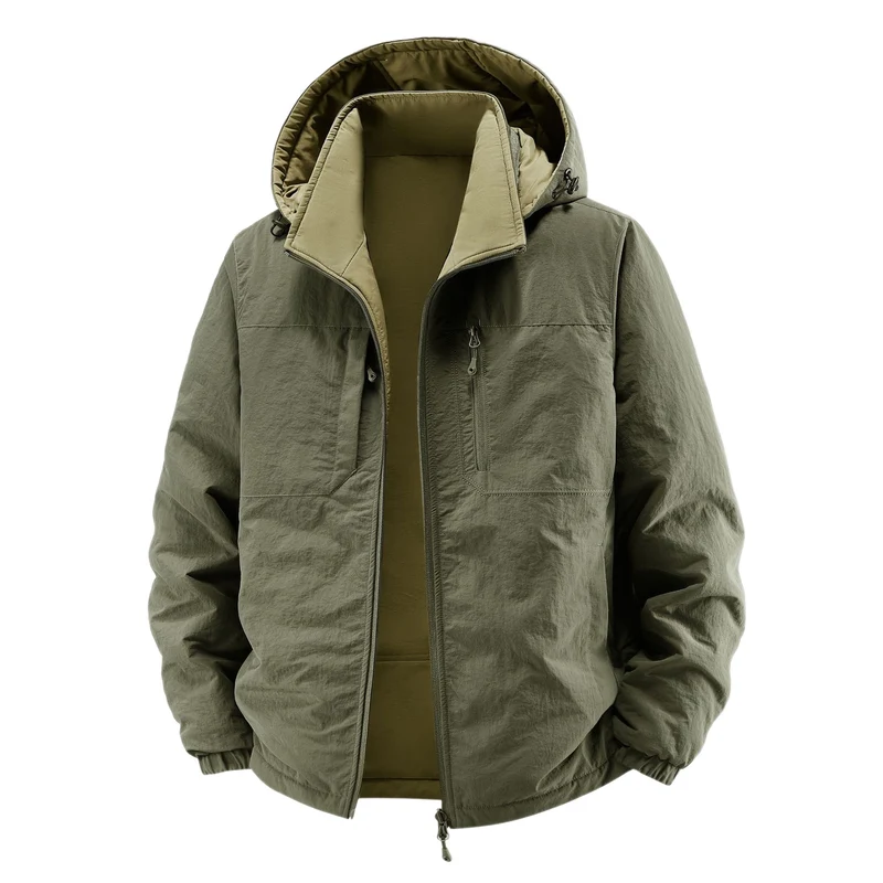 Herren Thermo-Fieldjacke mit Fleece-Innenfutter, Kapuze und Fronttaschen Nord Taschen