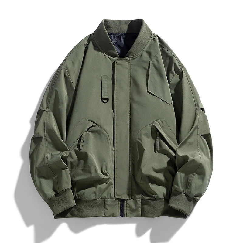 Men's oversized military-inspired flight bomber jacket with utility pockets Nord Taschen
