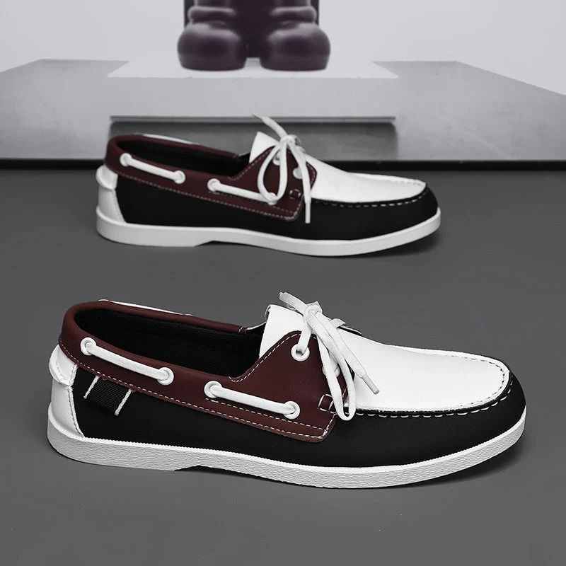 Herren maritim inspirierte Lederslipper mit sportlichem Design