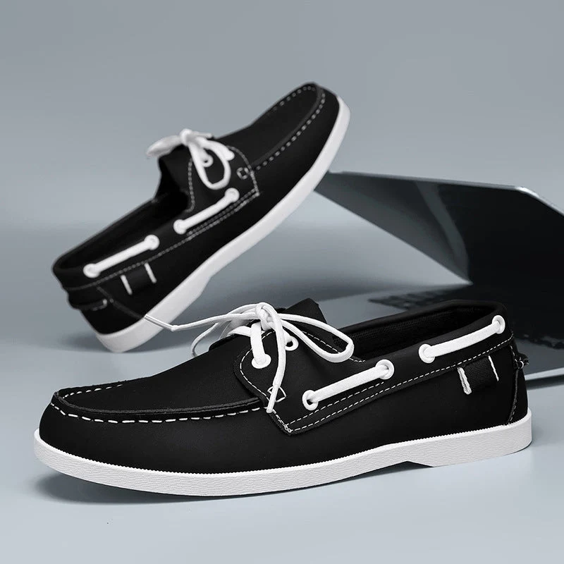 Herren maritim inspirierte Lederslipper mit sportlichem Design