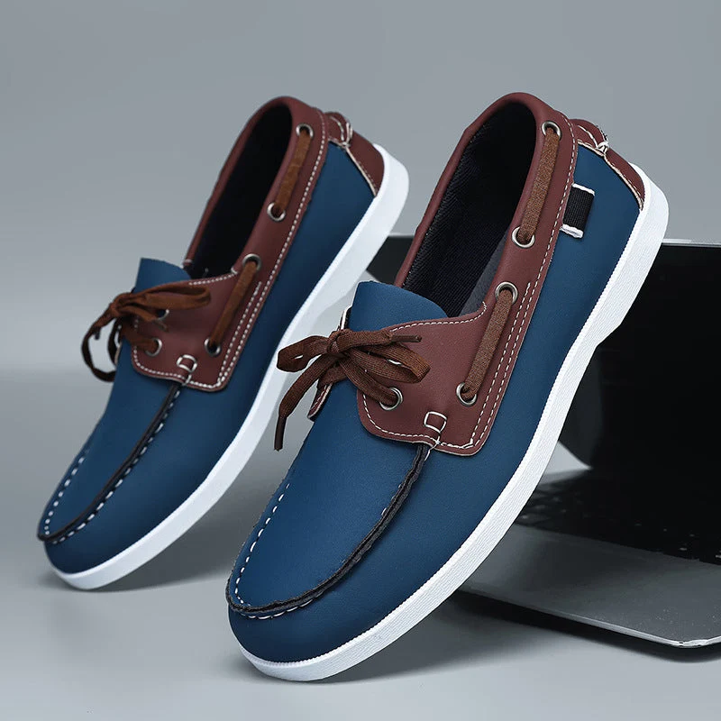 Herren maritim inspirierte Lederslipper mit sportlichem Design