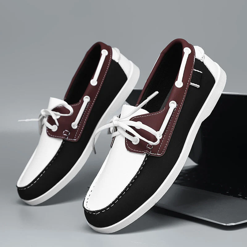 Herren maritim inspirierte Lederslipper mit sportlichem Design