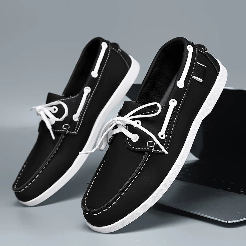 Herren maritim inspirierte Lederslipper mit sportlichem Design