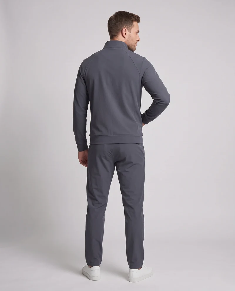 Herren Stretch-Trainingsset aus technischem Nylon mit Stehkragenjacke & tapered Freizeithose Nord Taschen