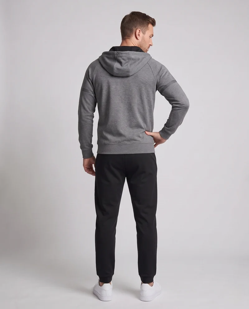 [Herren Sportliches Jogging-Set mit Kapuzen-Zipjacke, wasserabweisender Oberfläche und konischer Jogginghose] Nord Taschen