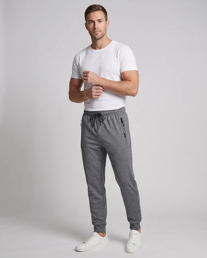 Herren Sportliche Jogginghose mit geradem Bein, elastischem Bund & Reißverschlusstasche Nord Taschen