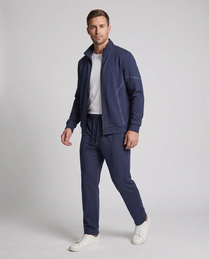 Herren Sportlicher Trainingsanzug mit Reißverschlussjacke & elastischer Jogginghose aus Funktionsjersey Nord Taschen