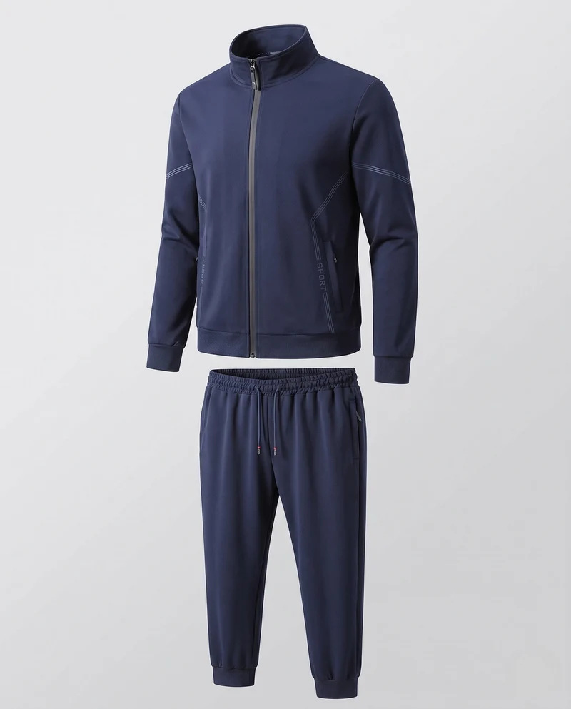 Herren Sportlicher Trainingsanzug mit Reißverschlussjacke & elastischer Jogginghose aus Funktionsjersey Nord Taschen