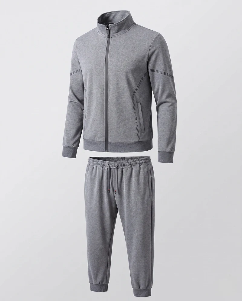 Herren Sportlicher Trainingsanzug mit Reißverschlussjacke & elastischer Jogginghose aus Funktionsjersey Nord Taschen