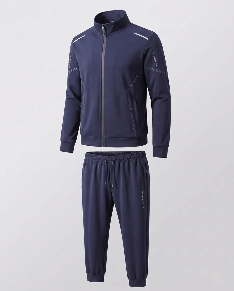 Herren Sportlicher Trainingsanzug mit Reißverschlussjacke & elastischer Jogginghose aus Funktionsjersey Nord Taschen