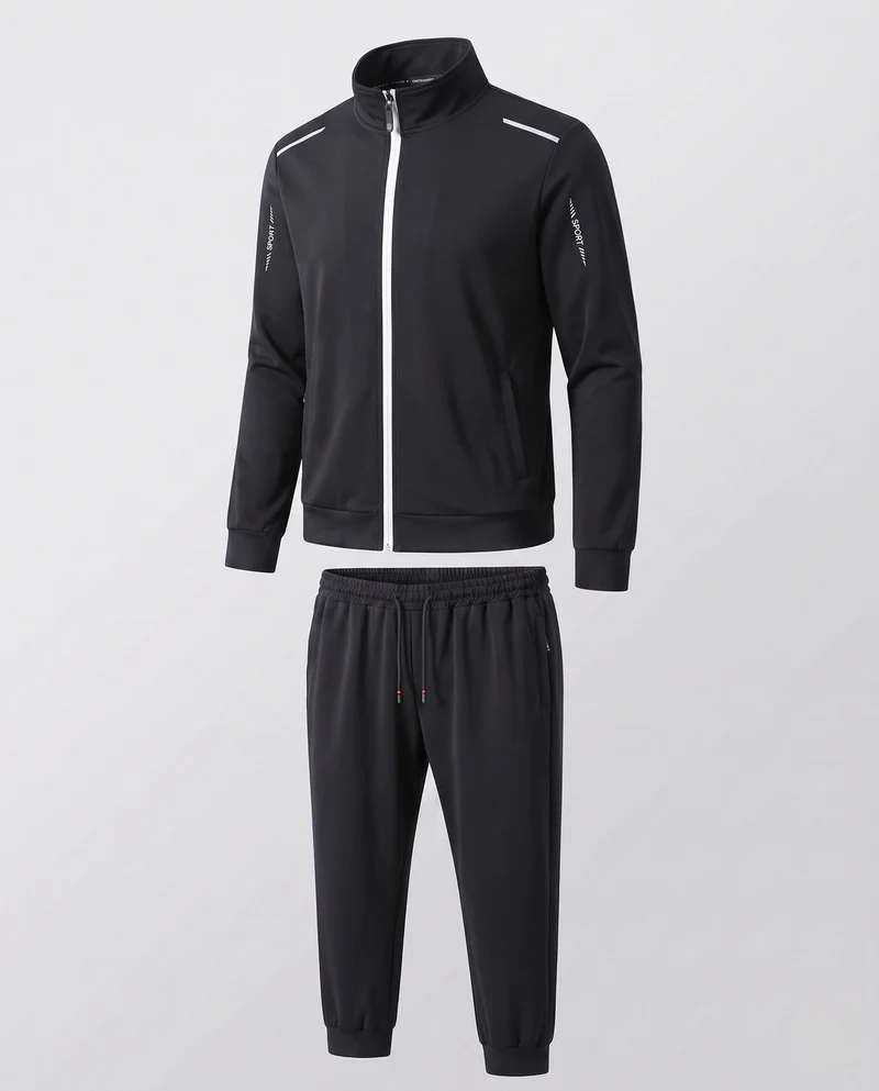 Herren Sportlicher Trainingsanzug mit Reißverschlussjacke & elastischer Jogginghose aus Funktionsjersey Nord Taschen