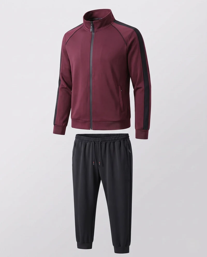 Herren Sportlicher Trainingsanzug mit Reißverschlussjacke & elastischer Jogginghose aus Funktionsjersey Nord Taschen