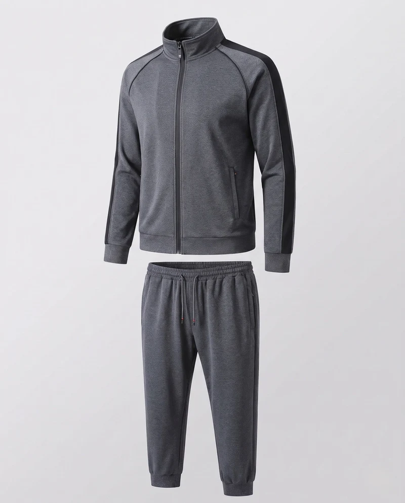 Herren Sportlicher Trainingsanzug mit Reißverschlussjacke & elastischer Jogginghose aus Funktionsjersey Nord Taschen