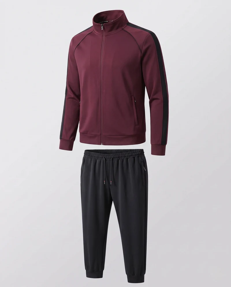 Herren Sportlicher Trainingsanzug mit Reißverschlussjacke & elastischer Jogginghose aus Funktionsjersey Nord Taschen