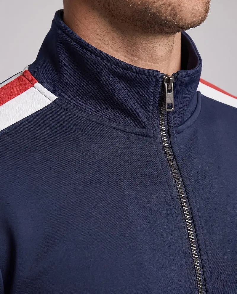 Herren Sportives Trainingsset aus Funktionsjersey mit Stehkragen, Kontraststreifen & elastischer Jogginghose Nord Taschen
