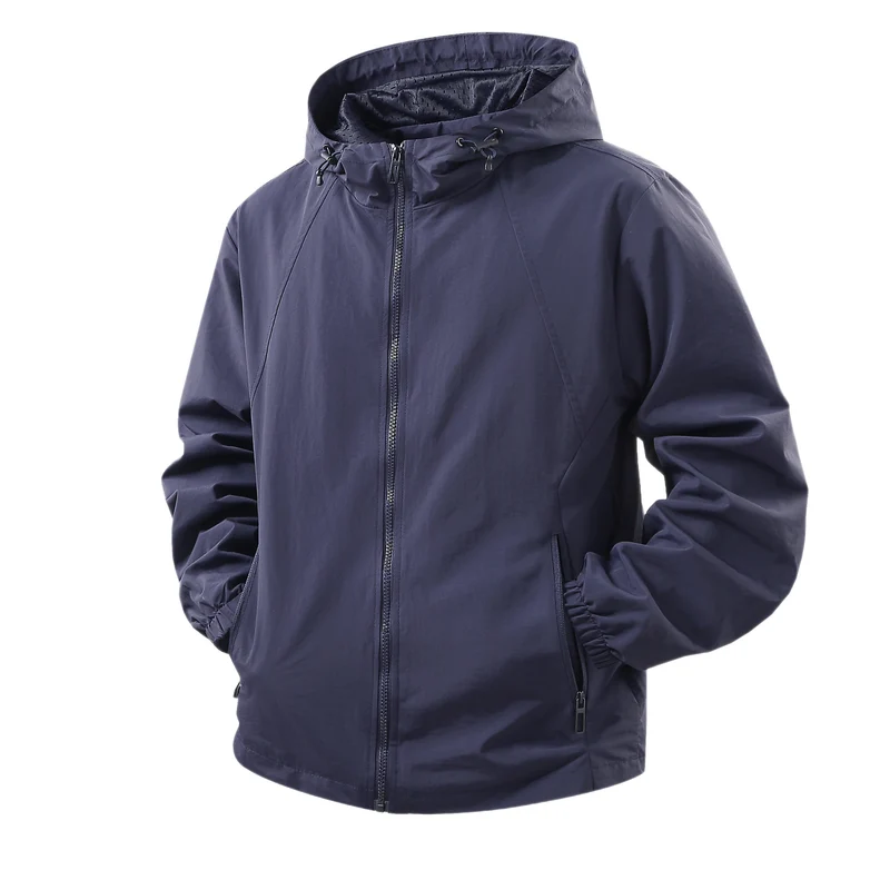 Herren Leichte atmungsaktive Kapuzen-Windjacke mit Mesh-Innenfutter und Reißverschlusstaschen Nord Taschen