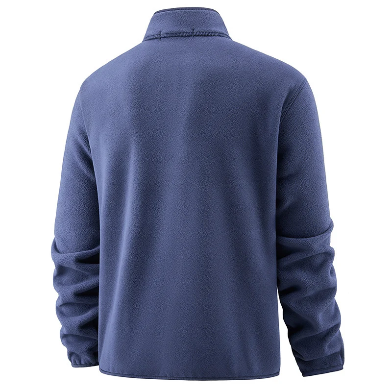 Herren Legerer Thermo-Fleece-Troyer mit Knopfleiste und elastischen Bündchen Nord Taschen