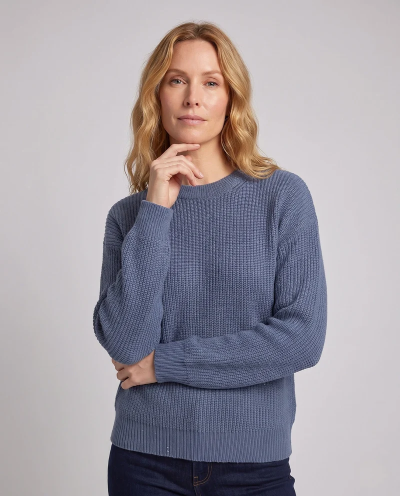 Damen Flauschiger Bouclé-Oversize-Pullover mit feinem Glanz und überschnittenen Ärmeln Nord Taschen