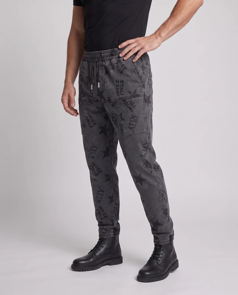 Herren Fashion Cargo-Hose mit elastischem Bund und modernem Schriftzug Nord Taschen