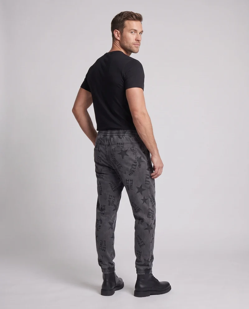 Herren Fashion Cargo-Hose mit elastischem Bund und modernem Schriftzug Nord Taschen