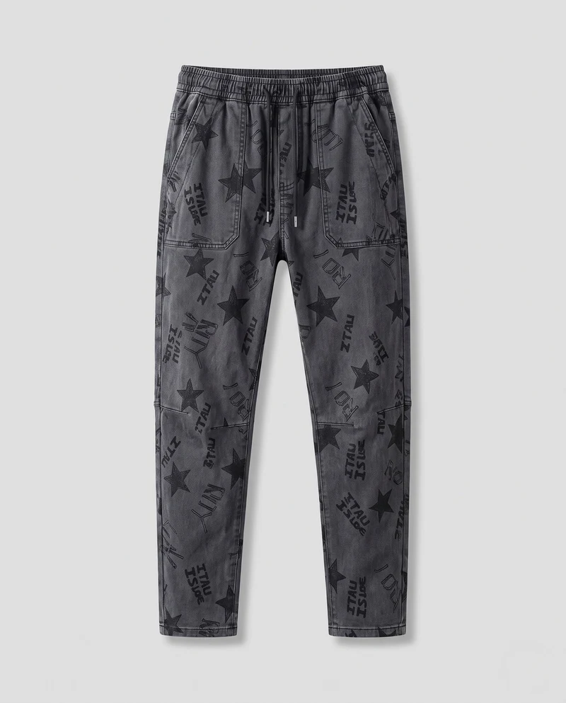 Herren Fashion Cargo-Hose mit elastischem Bund und modernem Schriftzug Nord Taschen