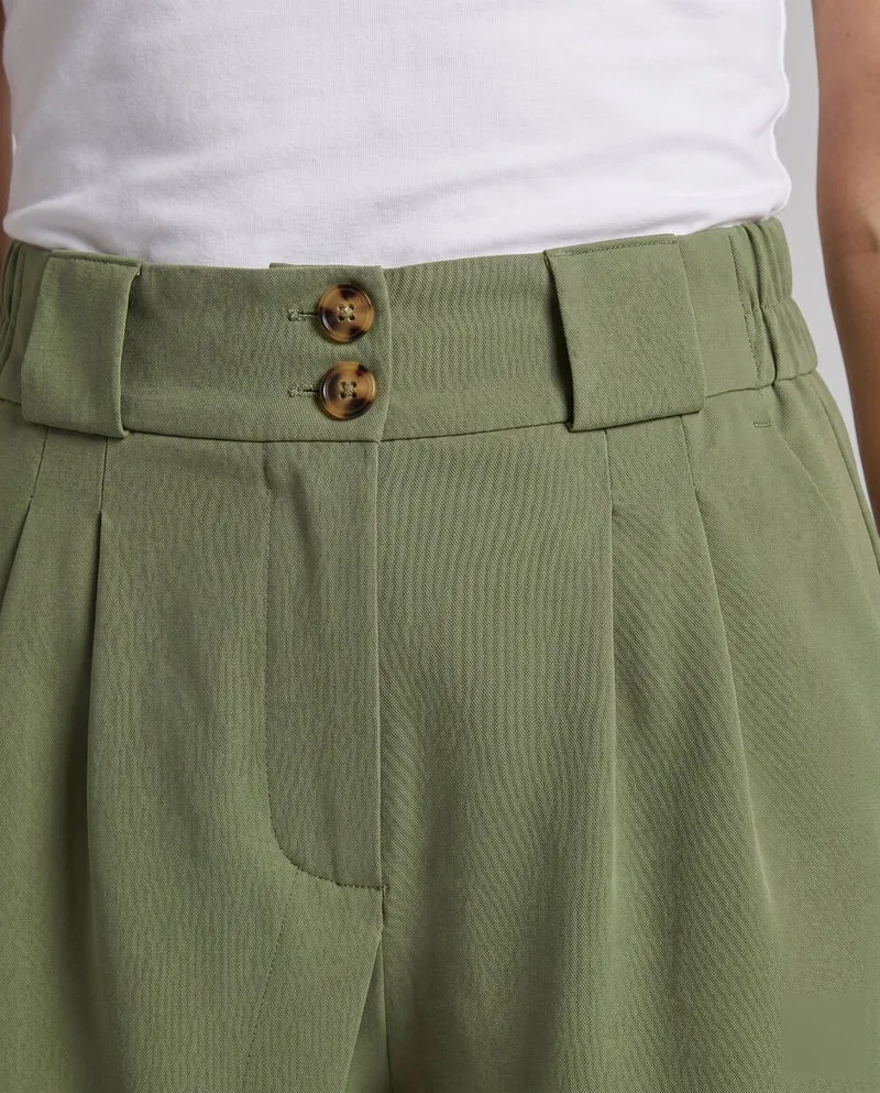 Damen Elegante High-Waist Shorts mit Taschen und Knopfdetails