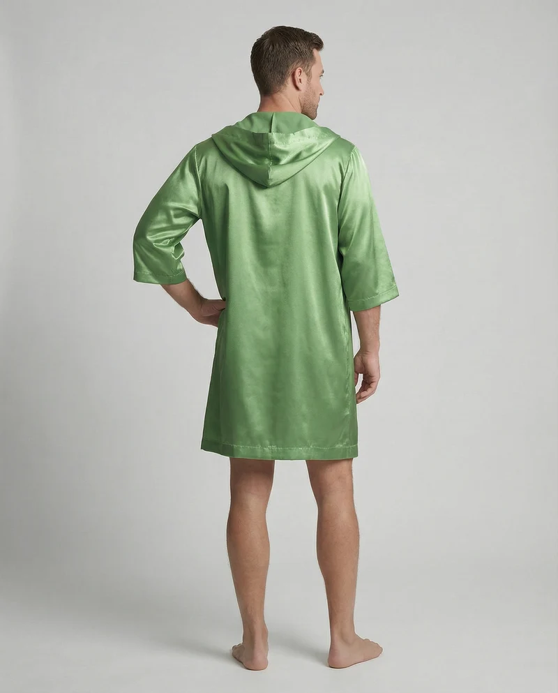 Herren Satin Bademantel
