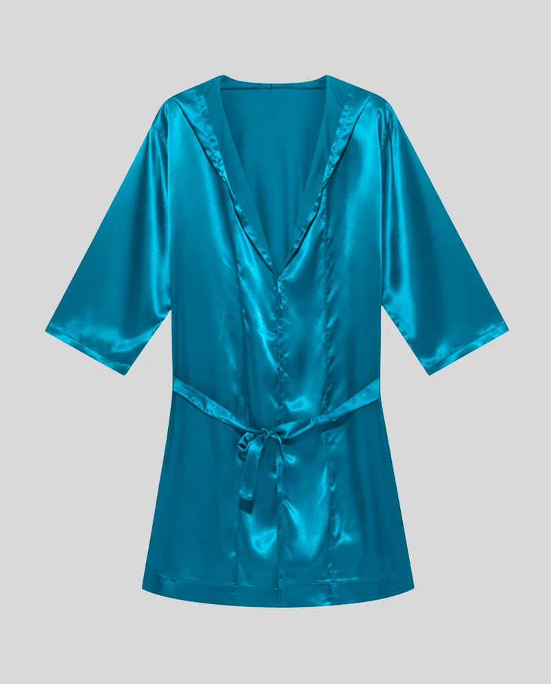 Herren Satin Bademantel