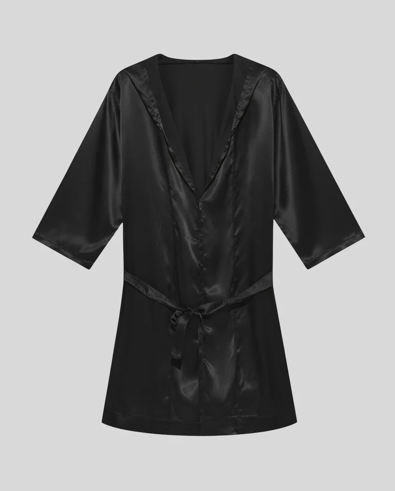 Herren Satin Bademantel