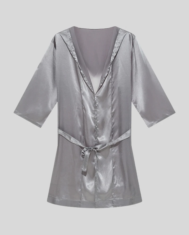 Herren Satin Bademantel
