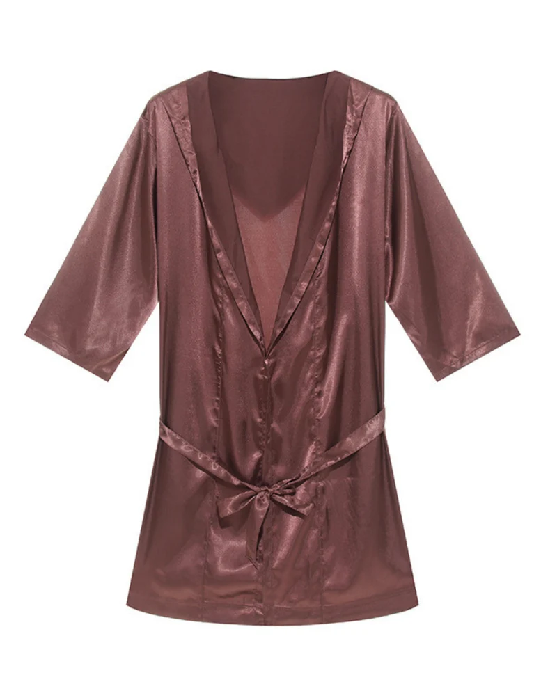 Herren Satin Bademantel