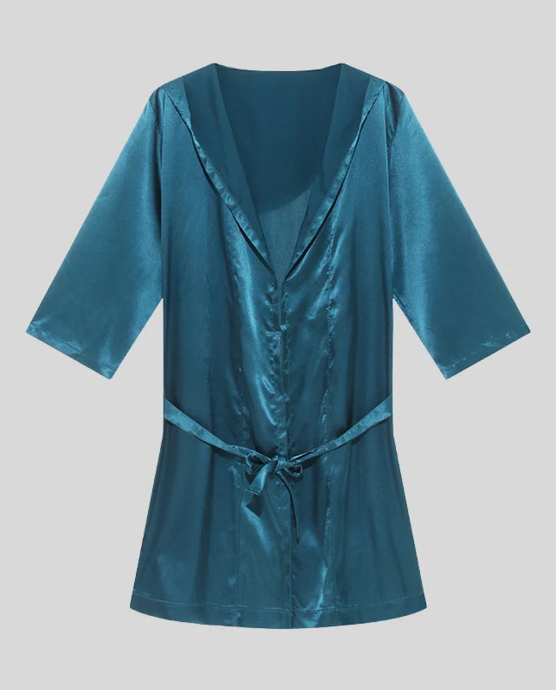 Herren Satin Bademantel