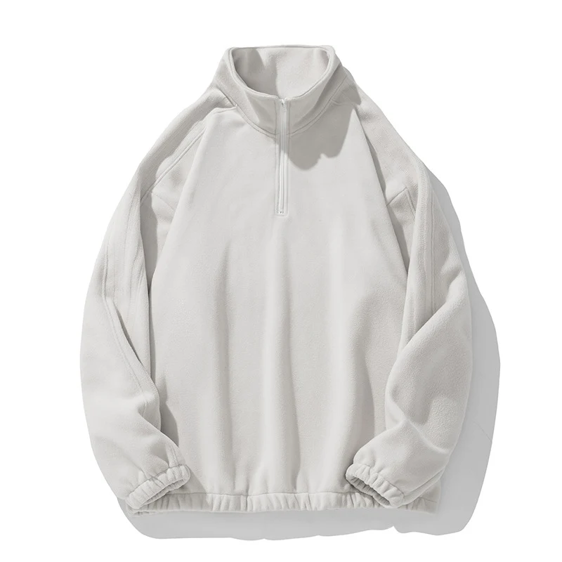 Unisex Fleecepullover mit Halbreißverschluss, Stehkragen und elastischem Saum Nord Taschen