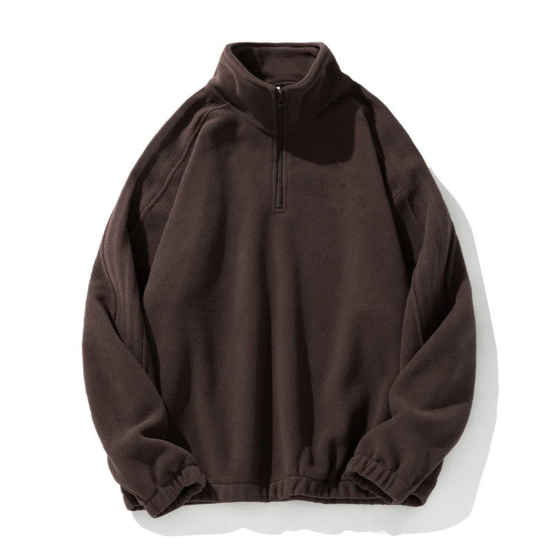 Unisex Fleecepullover mit Halbreißverschluss, Stehkragen und elastischem Saum Nord Taschen