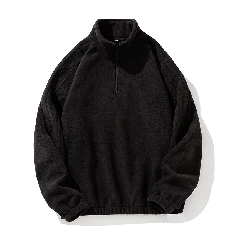 Unisex Fleecepullover mit Halbreißverschluss, Stehkragen und elastischem Saum Nord Taschen