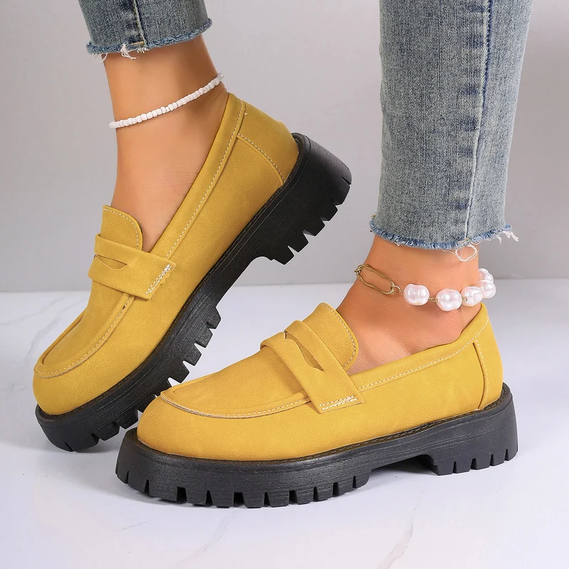Damen Grobsohlen-Loafer in Veloursoptik mit Komfortfußbett Nord Taschen