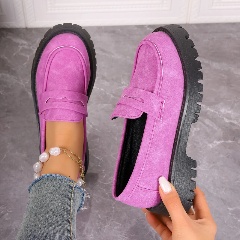 Damen Grobsohlen-Loafer in Veloursoptik mit Komfortfußbett Nord Taschen