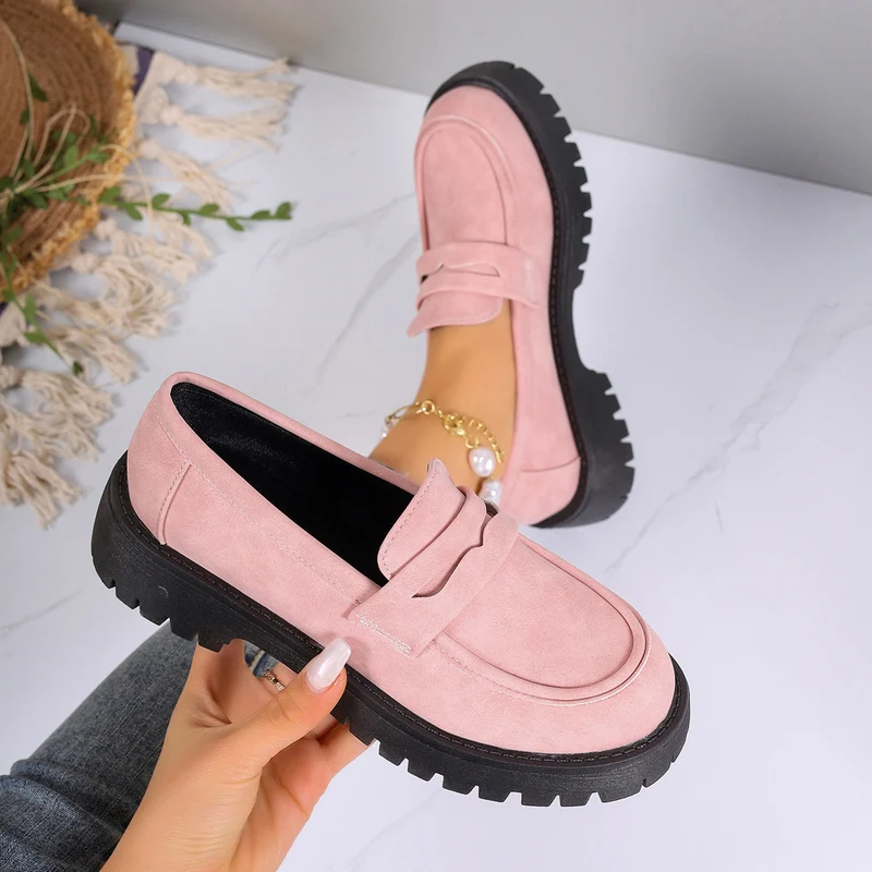 Damen Grobsohlen-Loafer in Veloursoptik mit Komfortfußbett Nord Taschen