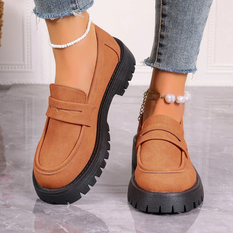 Damen Grobsohlen-Loafer in Veloursoptik mit Komfortfußbett Nord Taschen