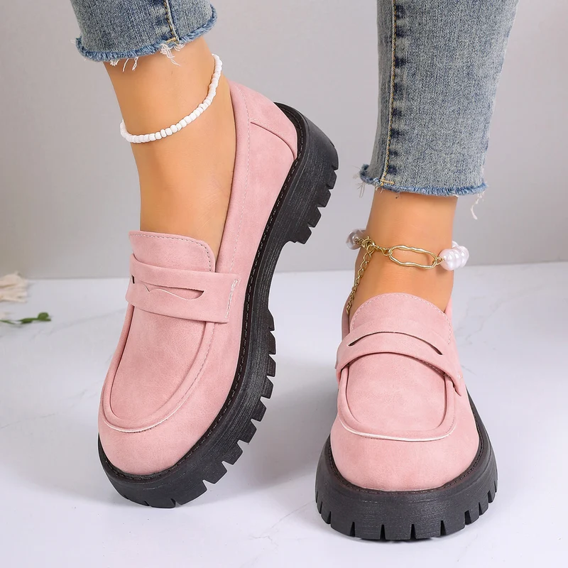 Damen Grobsohlen-Loafer in Veloursoptik mit Komfortfußbett Nord Taschen