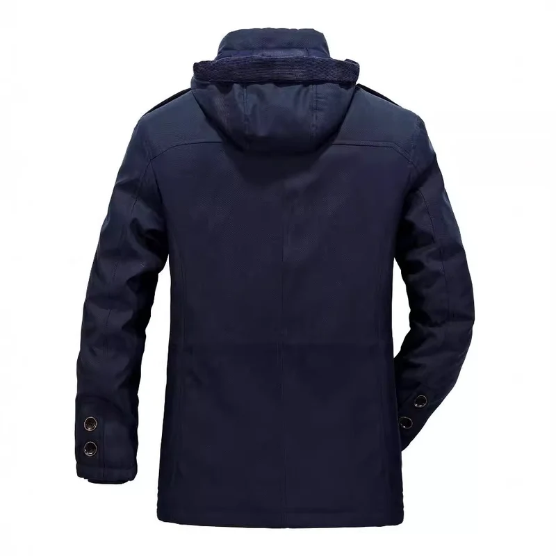 Herren Thermo-Canvas-Parka mit Sherpa-Innenfutter, abnehmbarer Kapuze und Multifunktions-Taschen Nord Taschen