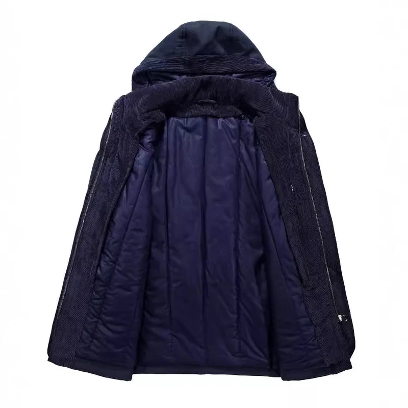 Herren Thermo-Canvas-Parka mit Sherpa-Innenfutter, abnehmbarer Kapuze und Multifunktions-Taschen Nord Taschen