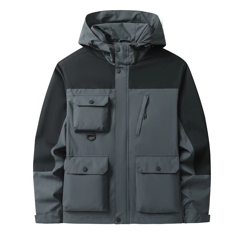Herren Technische Utility-Fieldjacke mit Kapuze, Mehrfachtaschen und windabweisender Shell Nord Taschen